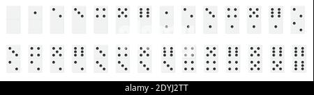 Plastic Black Realistic Domino Vector Illustration Stock Vector