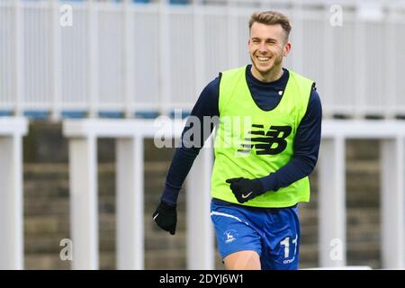 Hartlepool, UK. 26th Dec, 2020. Rhys Oates (#11 Hartlepool United) seen during the warm up before the National League game between Hartlepool United and FC Halifax Town at Victoria Park in Hartlepool KEN FOULDS Credit: SPP Sport Press Photo. /Alamy Live News Stock Photo
