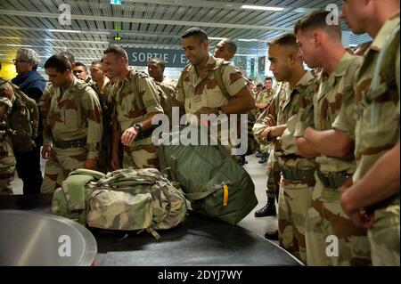 Handout photo released by French army shows soldiers of the first