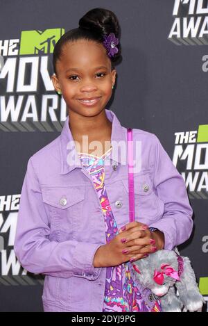 Quvenzhane Wallis arrives at the 2013 MTV Movie Awards at Sony Pictures Studios n Los Angeles, Ca, USA, on April 14, 2013. Photo by Lionel Hahn/ABACAPRESS.COM Stock Photo