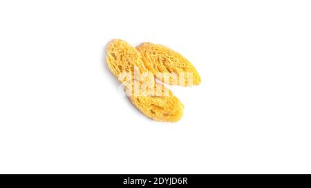Сroutons on white background. View from the top. High quality photo Stock Photo
