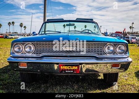 Daytona Beach, FL - November 27, 2020: 1963 Ford Galaxie 500 XL convertible at a local car show.