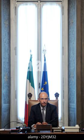 New italian Premier Enrico Letta holds first cabinet meeting at Chigi Palace in Rome, Italy on April 28, 2013. Photo by Eric Vandeville/ABACAPRESS.COM Stock Photo