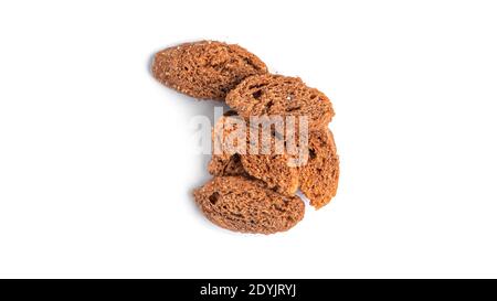 Сroutons on white background. View from the top. High quality photo Stock Photo