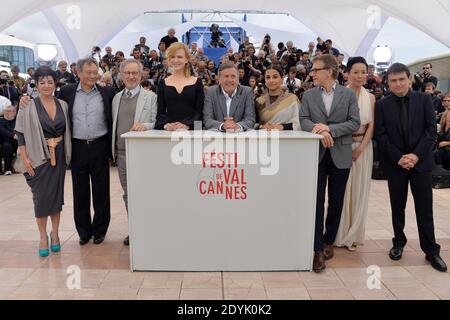 Cristian Mungiu, Naomi Kawase, Christoph Waltz, Vidya Balan, Daniel Auteuil, Nicole Kidman, Director Steven Spielberg, Ang Lee and Lynne Ramsay posing at the Jury's photocall held at the Palais Des Festivals as part of the 66th Cannes film festival, in Cannes, southern France, on May 15, 2013. Photo by Lionel HahnABACAPRESS.COM Stock Photo
