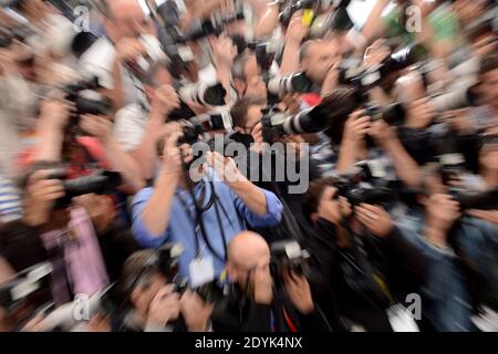 Photographers at work at Le Passe photocall held at the Palais des Festivals as part of the 66th Cannes Film Festival in Cannes, France on May 17th, 2013. Photo by Lionel Hahn/ABACAPRESS.COM Stock Photo