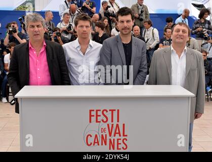 Alain Guiraudie, Pierre Deladonchamps, Christophe Paou, Patrick D?Assumcao posing at L'Inconnu Du Lac photocall held at the Palais des Festivals as part of the 66th Cannes Film Festival in Cannes, France on May 17th, 2013. Photo by Lionel Hahn/ABACAPRESS.COM Stock Photo