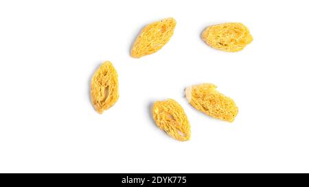 Сroutons on white background. View from the top. High quality photo Stock Photo