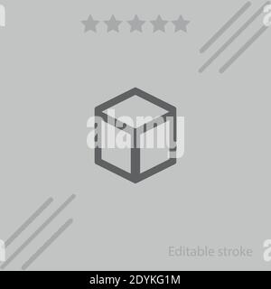 cube outlined geometrical shape vector icon modern simple vector illustration Stock Vector