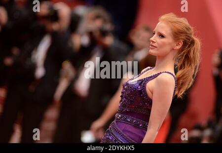 Jessica Chastain arriving for All Is Lost screening held at the Palais Des Festivals as part of the 66th Cannes film festival, in Cannes, southern France, on May 22, 2013. Photo by Lionel Hahn/ABACAPRESS.COM Stock Photo