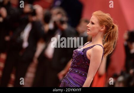 Jessica Chastain arriving for All Is Lost screening held at the Palais Des Festivals as part of the 66th Cannes film festival, in Cannes, southern France, on May 22, 2013. Photo by Lionel Hahn/ABACAPRESS.COM Stock Photo