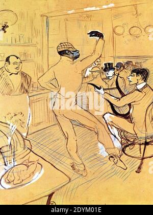 Lautrec chocolat dancing in the 'irish american bar' 1896. Stock Photo