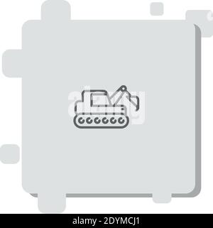 excavator facing right vector icon modern simple vector illustration Stock Vector