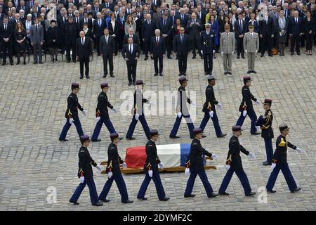 Atmosphere during a tribute to the late French Prime minister Pierre Mauroy at the Hotel des Invalides in Paris, France on June 11, 2013. Mauroy was premier between 1981 and 1984 under France's first Socialist president Francois Mitterrand. Photo by Mousse/ABACAPRESS.COM Stock Photo