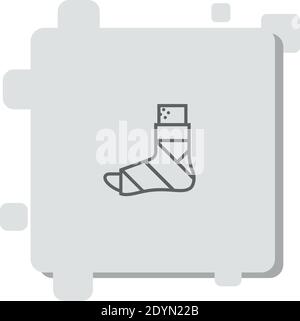 plastered foot vector icon modern simple vector illustration Stock Vector