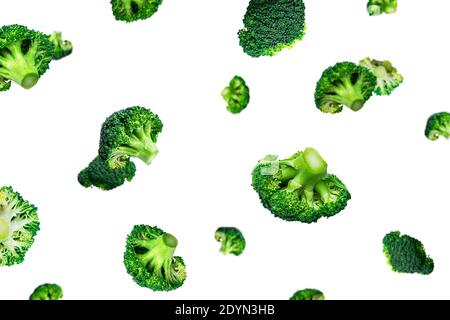Broccoli on a white background. Flying broccoli. High quality photo Stock Photo