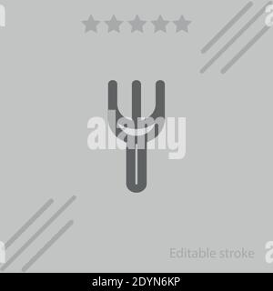 fork eating or gardening tool outline vector icon modern simple vector illustration Stock Vector