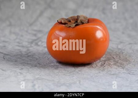 Close up of Persimmon isolated on white background. clipping path. full depth of field Stock Photo