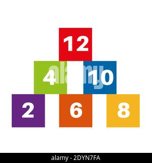 Even Number Blocks vector illustration Stock Vector