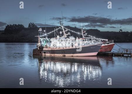 Kinsale, Cork, Ireland. 27th December, 2020. Fishing boats - Hannah J and Adrianne tied up at the wharf over the Christmas in Kinsale, Co. Cork, Ireland. - Credit; David Creedon /Alamy Live News Stock Photo