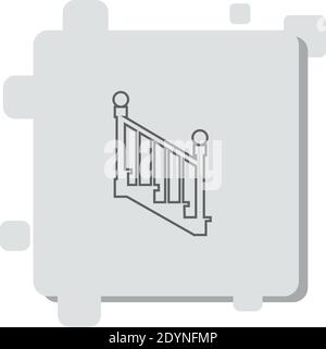 staircase side view icon vector outline illustration Stock Vector Image ...
