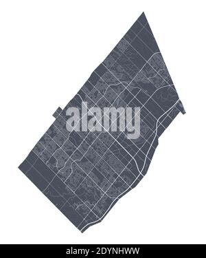 Brampton map. Detailed vector map of Brampton city administrative area. Cityscape poster metropolitan aria view. Stock Vector