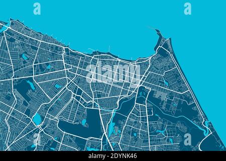 Vector map of Fortaleza, Italy. Street map poster illustration ...