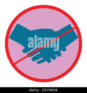 No shaking hands on clean white backdrop Stock Vector