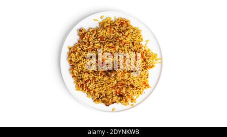 Pilaf isolated on white background. High quality photo Stock Photo