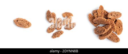 Сroutons on white background. top Stock Photo
