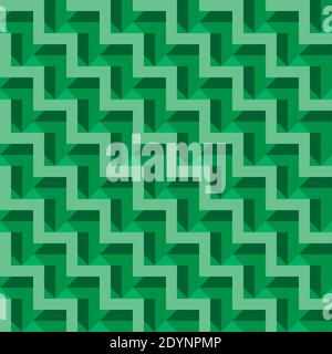 Seamless vector pattern in Escher style. Bright geometric ornament of cubic building blocks. Illusion of volume. textile print. fabric swatch. wrappin Stock Vector