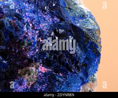azurite mineral specimen quartz stone gem geology rock Stock Photo