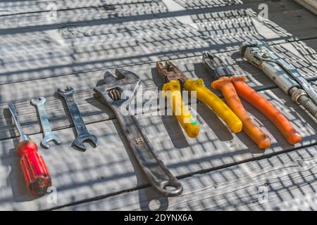 A wide range of different tools for home renovation Stock Photo