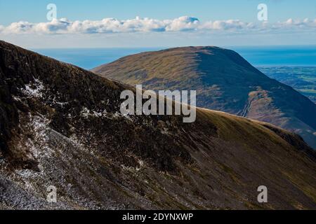 Views on the walk up Scafell Pike from Wasdale car park Stock Photo