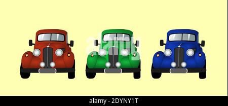 Variants of an old classic car Stock Vector