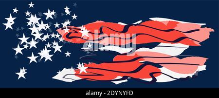 Abstract spots of strips and stars like USA flag eps10 vector illustration. Stock Vector
