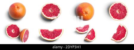 Grapefruit halves on a white background. High quality photo Stock Photo