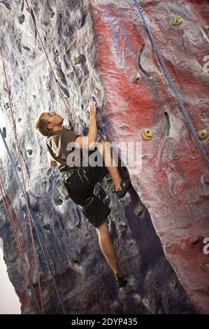 Awesome Walls, Rock Climbing Wall Liverpool Stock Photo