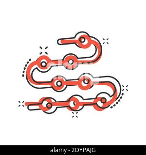 Timeline icon in comic style. Progress cartoon vector illustration on white isolated background. Diagram splash effect business concept. Stock Vector