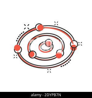 Antioxidant icon in comic style. Molecule cartoon vector illustration on white isolated background. Detox splash effect business concept. Stock Vector