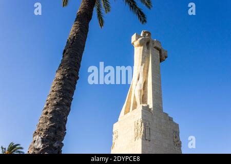 Huelva, Spain. The Monument to the Discovery Faith (Monumento a la Fe Descubridora), a memorial to Christopher Columbus and the Discovery of America Stock Photo