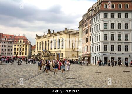 Dresden, Germany - May 2019: Neumarkt (New Market) square in center of Dresden Stock Photo