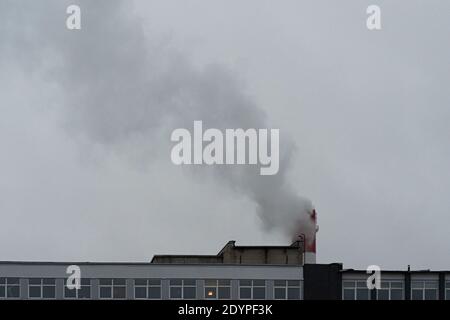 smoke from the chimney. Bad ecology concept. High quality photo Stock Photo