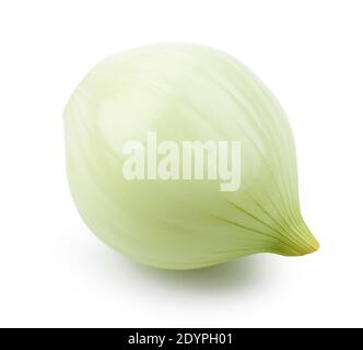 fresh raw peeled onion isolated on white background Stock Photo