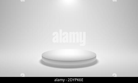 White neutral background pedestal. 3d illustration, 3d rendering. Minimalism abstract. For products. Stock Photo
