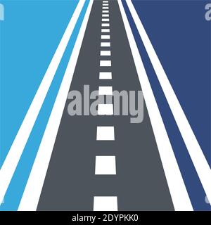 Vector curved road logo combination. Highway and speedway symbol. Stock Vector