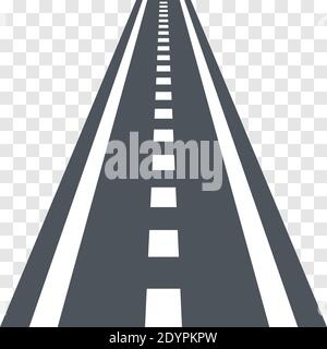 Asphalt road on transparent background. Highway and roadway Stock Vector