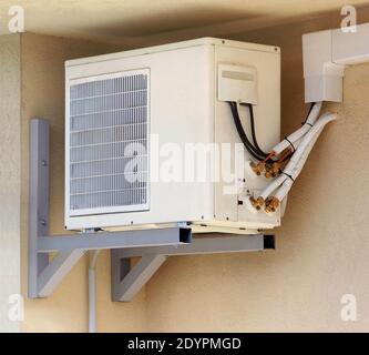 Heat pump on a white background. Stock Photo