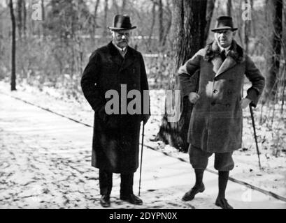 Paul von Hindenburg with his son Oskar, about 1934, Germany Stock Photo