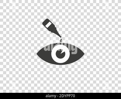Vector illustration, flat. Drop eye drops medicine icon Stock Vector